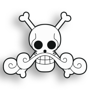 One Piece Gol D Roger Pirate Skull Sticker