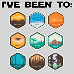 Star Wars Planets Decal Sticker