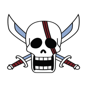 Red Hair Shank Pirate Skull One Piece Sticker-0