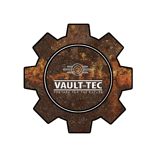 Vault Tec Gear Rusty Distress Fall Out Sticker-0
