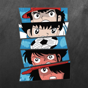 Captain Tsubasa Team Collage Vinyl Decal Sticker