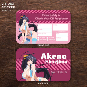 Akeno Himejima Double Sided Drive Safely & Check Oil Frequently Vinyl Decal Sticker