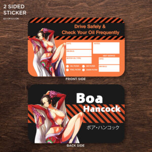 Boa Hancock Double Sided Drive Safely & Check Oil Frequently Vinyl Decal Sticker